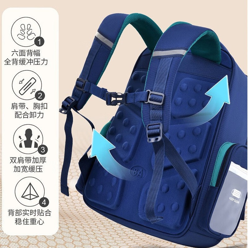 Mochila escolar infantil 1 - 6 grados mochila de hombro de gran capacidad para aliviar la carga astronauta de dibujos animados bolsas escolares para hombres