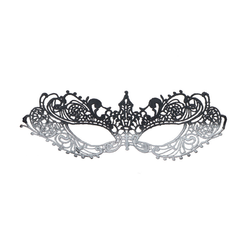 Máscaras de perforación de encaje de oro y plata transfronterizas, máscaras de fiesta de baile de maquillaje de damas con cara gruesa
