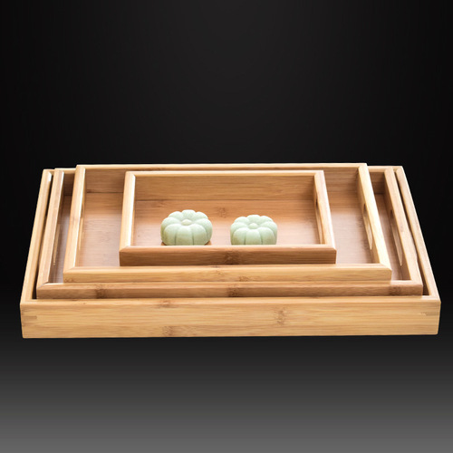 Japanese-style bamboo wood tray tea tray, rectangular bamboo tea water tray, wooden barbecue tray, minimalist solid wood tray