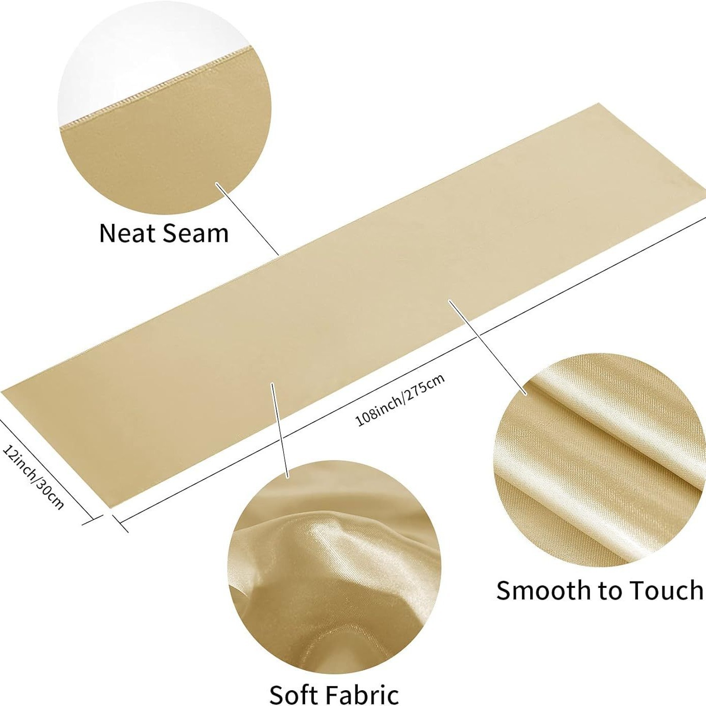 Venta caliente transfronteriza toalla de mesa de seda de satén de estilo europeo bandera de mesa con borde de bloqueo de alta densidad mesa de comedor decoración de fiesta de boda suministro de origen image 2