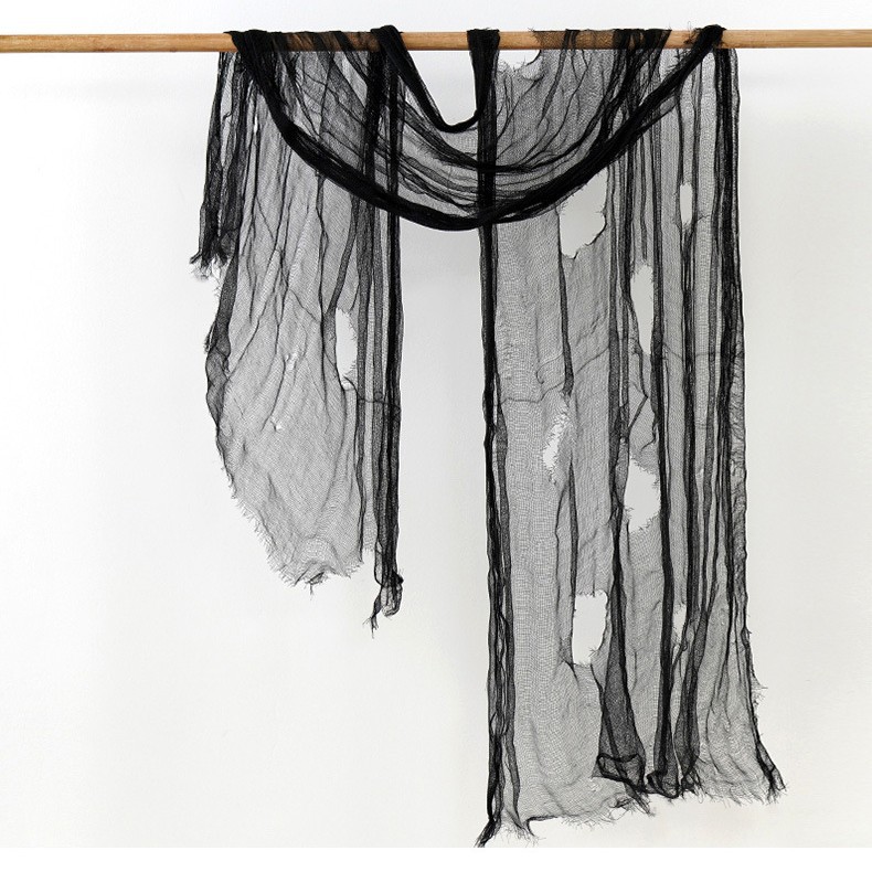 Mantel de Halloween, Tela de Gasa Fina, Decoración de Ambiente de Terror con Fantasmas Colgantes y Brujas, Tela de Malla, Éxito de Ventas en Amazon image 4