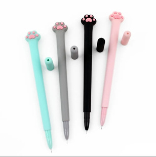 Soft Cute Cat Paws Girly Heart Pvc Water Pen Creative Cute Shape Gel Pen Office Student
