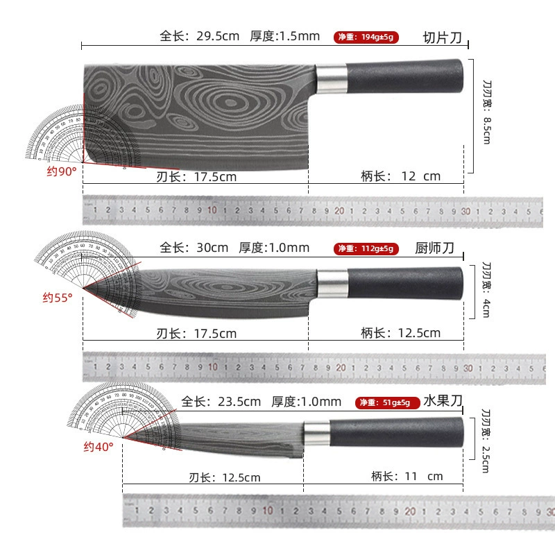 Sharp kitchenware stainless steel, set, knife, full set