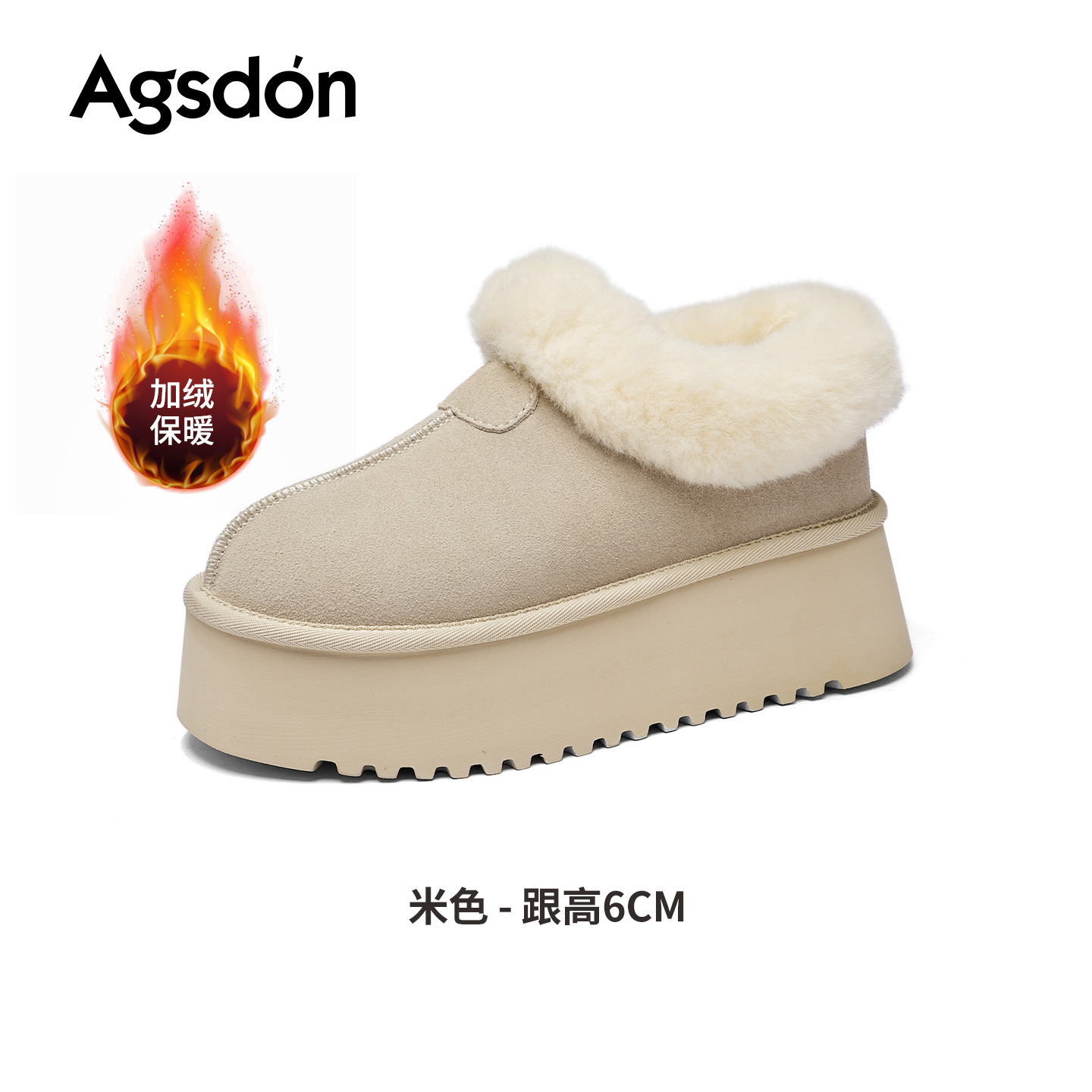 Botas de nieve de terciopelo de Deng Xiaoping 2025 nuevas botas de invierno de invierno con suela gruesa de un pie bajo botas cortas de bocan de peluche