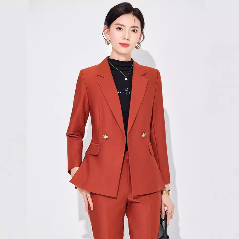 Black suit suit female 2024 new autumn college student interview professional attire commuter high-end formal overalls