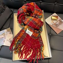 秋冬季加厚氛围感韩版围脖女日系高级红星撒撒围巾仿羊绒披肩代发