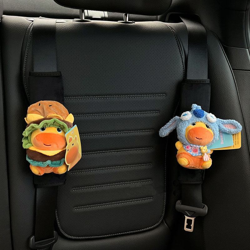 Authentic Capybara Lulu Car Seatbelt Shoulder Pad Plush Pendant Capybara Doll Hanging Decoration Gift