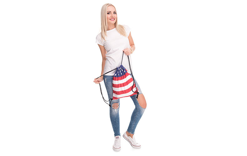 Wasserdicht Nationalflagge Lässig Reisen Rucksack Mit Kordelzug display picture 4