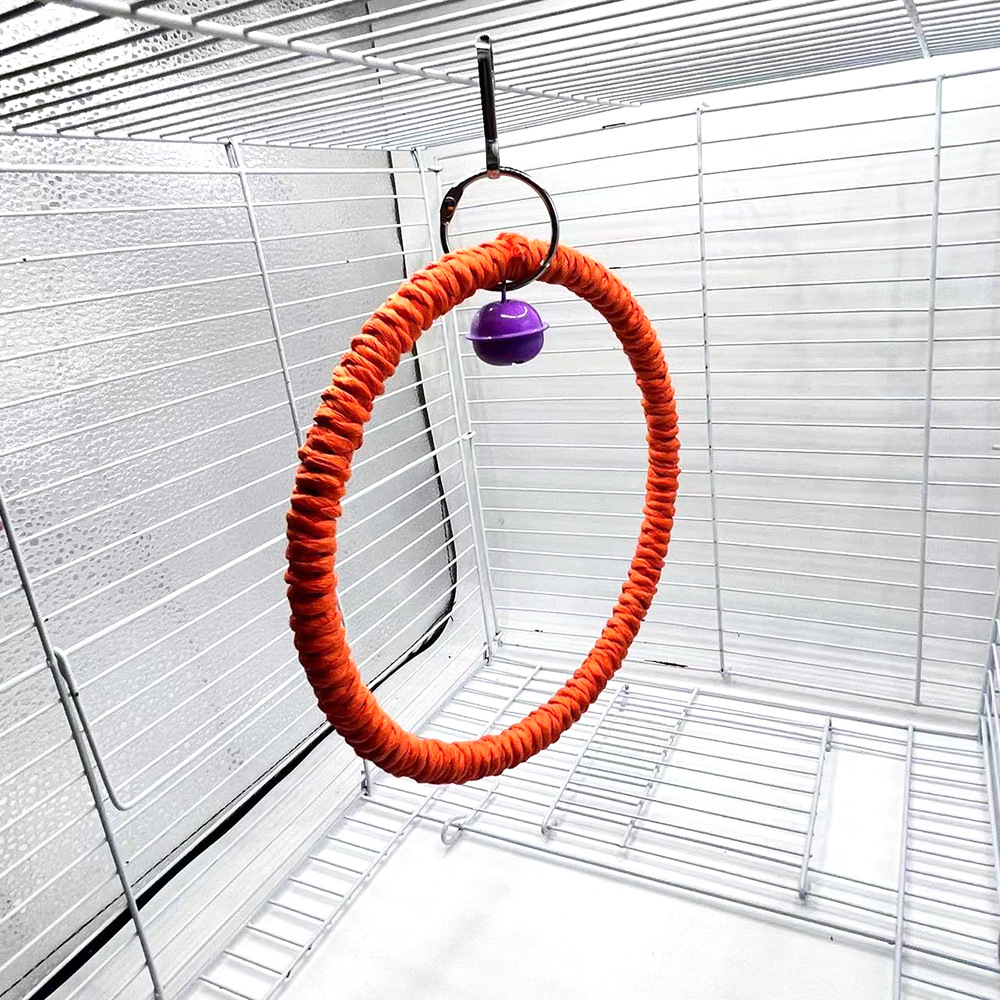 Nuevo estilo transfronterizo tema de Halloween juguete de pájaro columpio de pájaro colgante de anillo de pájaro juguete de decoración de jaula de pájaro accesorios
