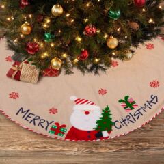 クロスボーダークリスマスクリスマスツリーエプロン刺繍ツリースカートクリスマスツリースカートエプロンアメリカクリスマスツリー装飾品