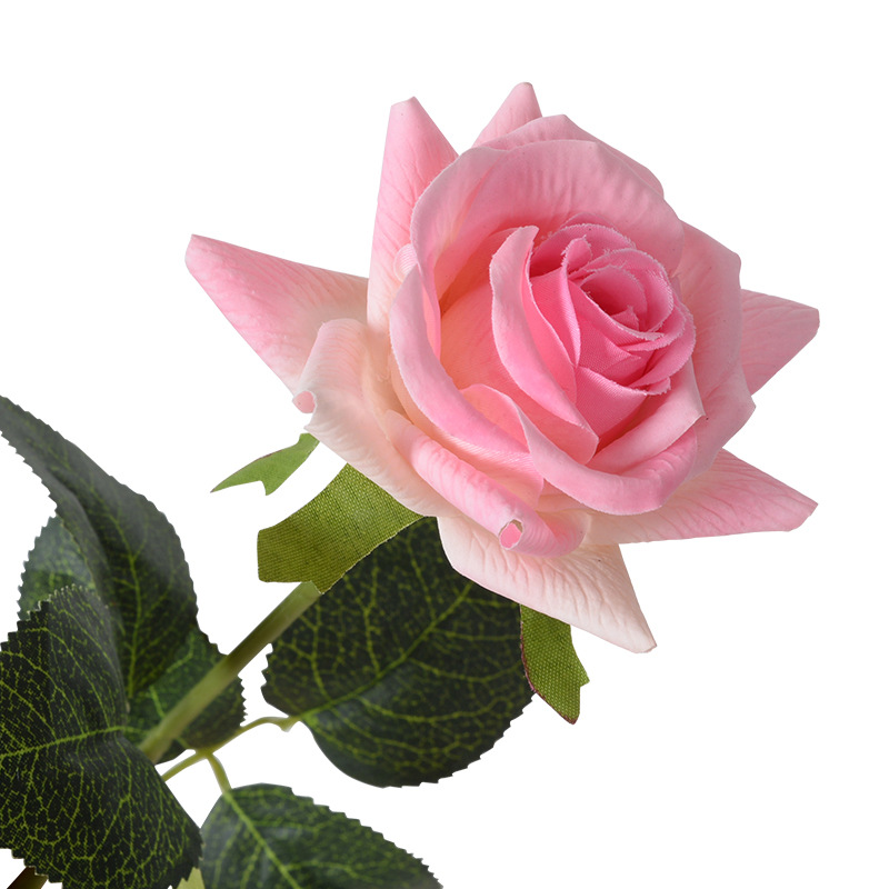 Rosa artificial sensación hidratante de gama alta sola rosa mano sosteniendo flor falsa boda Hotel hogar sala de estar Decoración