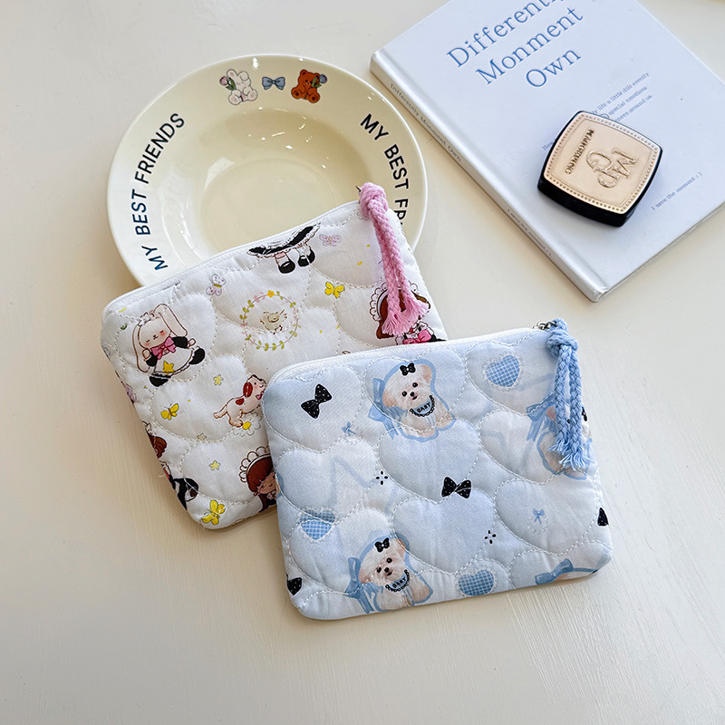 Korean Cartoon Quilted Quilted Portable Coin Purse Cute Soft Sundries Cosmetics Bag Lipstick Headphone Bag Mini Korean Cartoon Quilted Quilted Portable Coin Purse Cute Soft Sundries Cosmetics Bag Lipstick Headphone Bag Mini