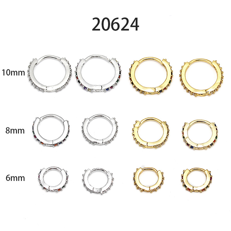 Round Pattern Women'S Gender Inlay Design Fashion Round Copper Inlay Zircon Nose Ring Nose Pin