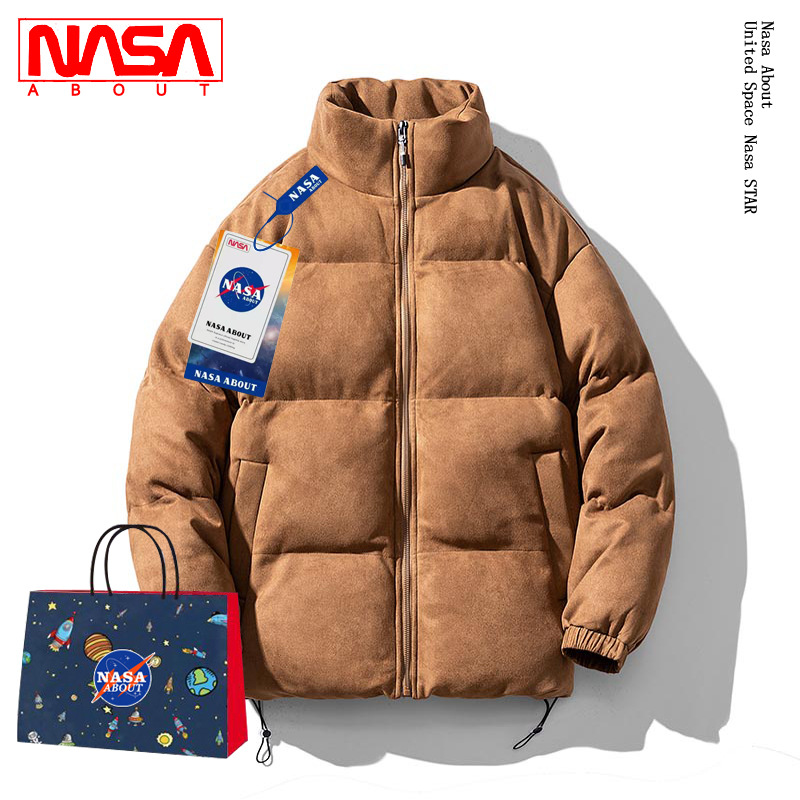 NASA Joint Suede American Cotton Clothing Men's Trendy Brand Ins High Street Loose Bf Wind Winter Stand-up Collar Cotton Jacket