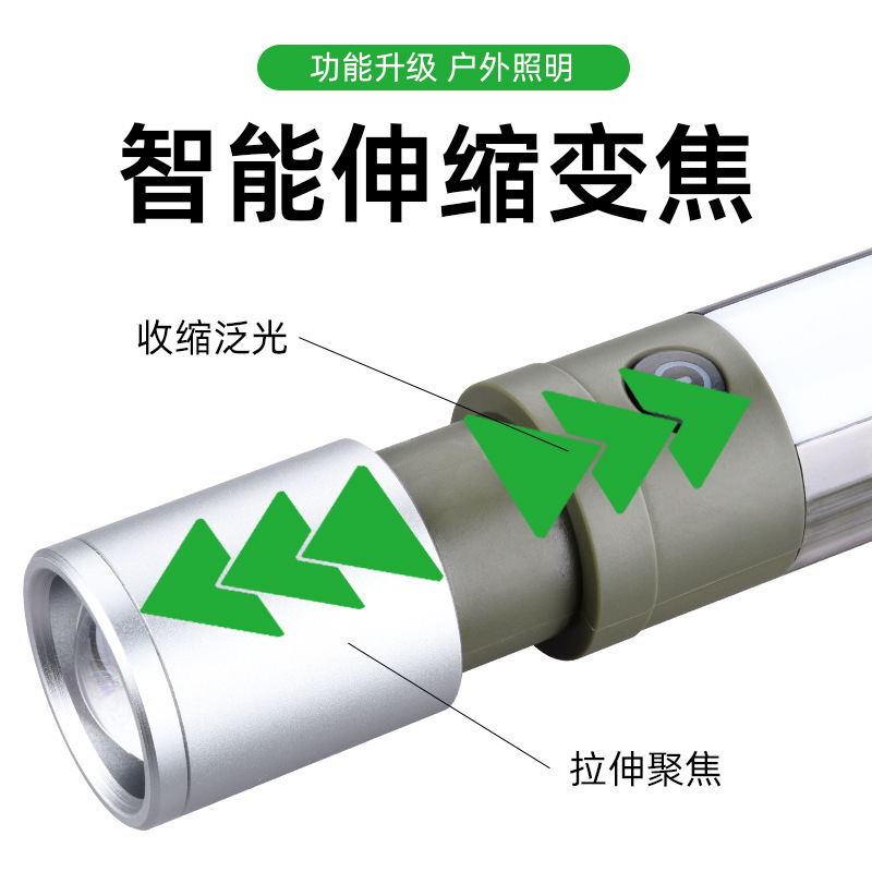 新款安全锤手电筒户外强光便携式挂钩cob工作灯多功能磁吸充电款|undefined