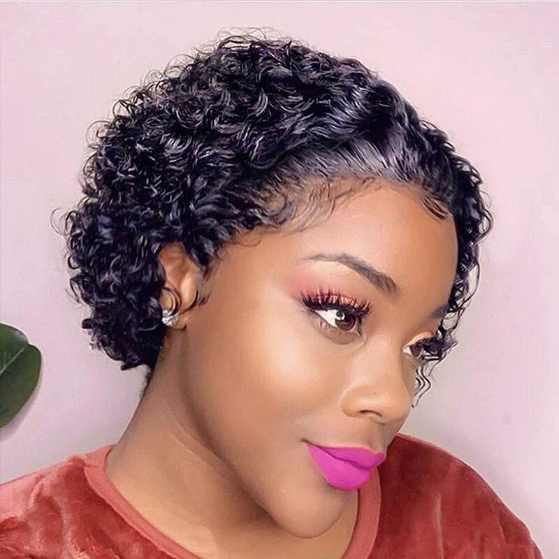 African Wig Hair European and American Wig Women's Short Curly Hair Partial Mechanism Chemical Fiber Headgear Xunpu Afro Wig