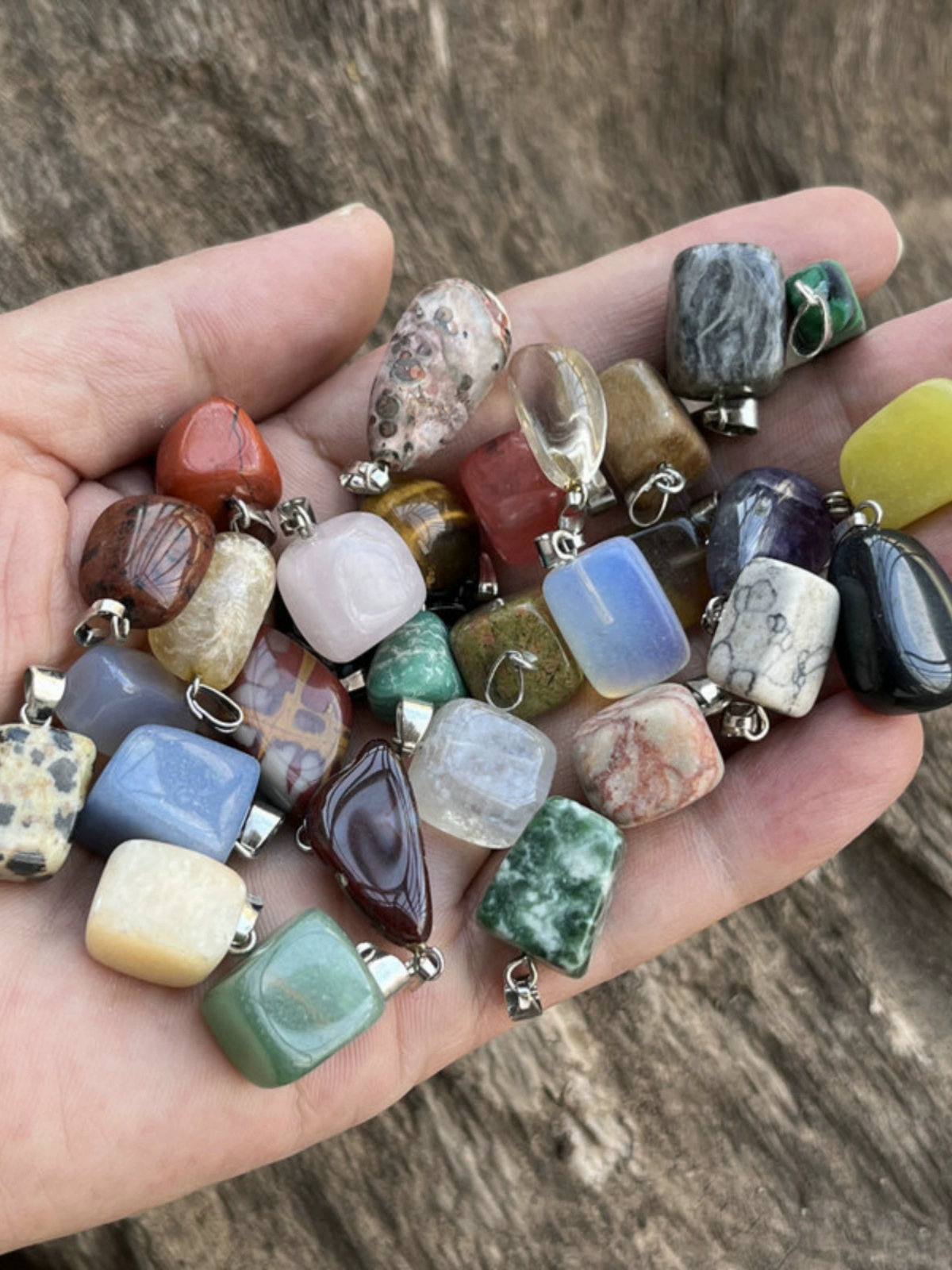 Различные подвески из аморфного кристаллического нефрита, различных размеров и форм, случайно смешанные, 50 шт./пакет