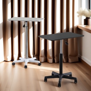 Mobile Lift Table with Pulleys Small Bedside Standing Laptop Table Live Broadcast Workbench Desk Podium
