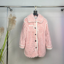 冬季新款海宁整皮獭兔毛皮草女外套中长款翻领毛毛外套LLI2213