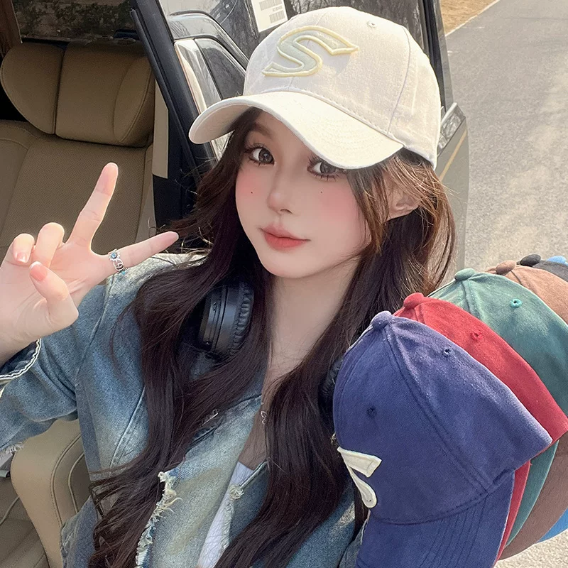 Fashionable baseball cap, summer hat for leisure for beloved, Korean style