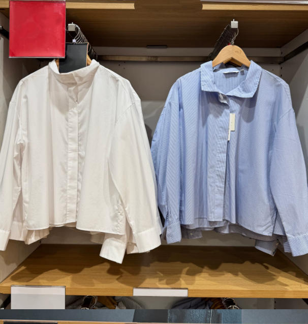 Women's Stand Collar Striped Shirt/Long Sleeve/Loose Fit Air Conditioning Shirt 26 Autumn New Model E489451/489425