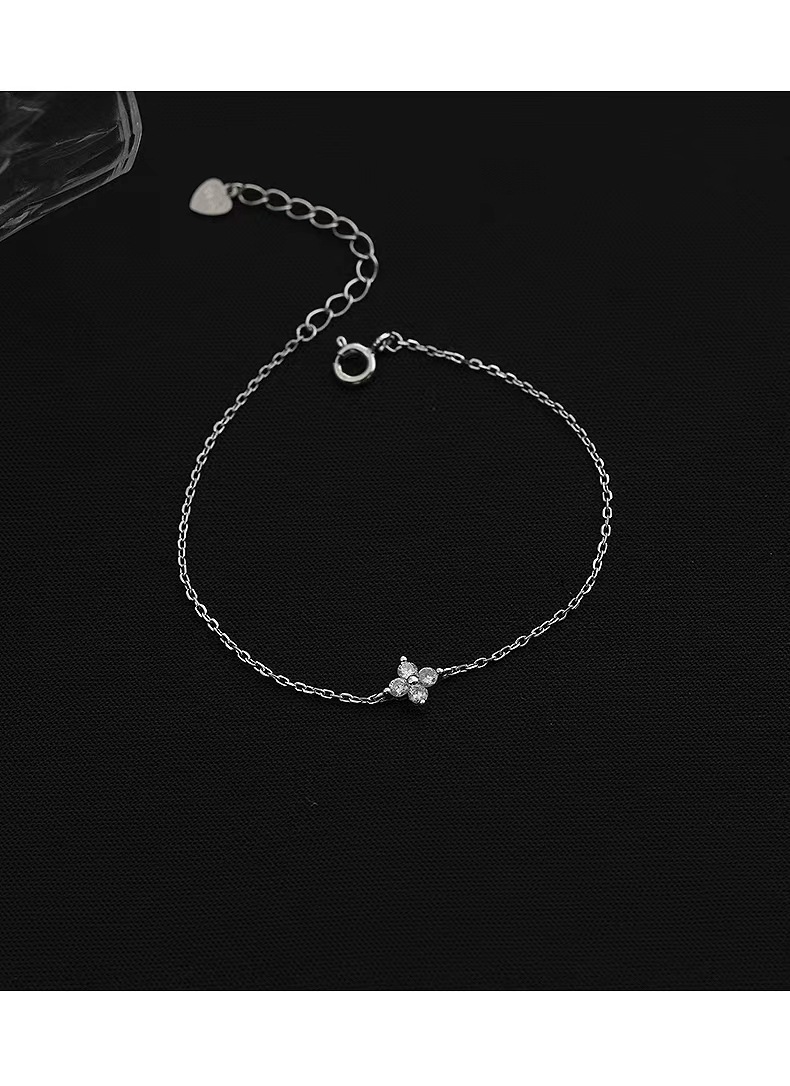 2g Weight 14K Gold Plated Plating Material Zircon Inlay Material 1 Piece 925 Sterling Silver Leaf Zircon Bracelets