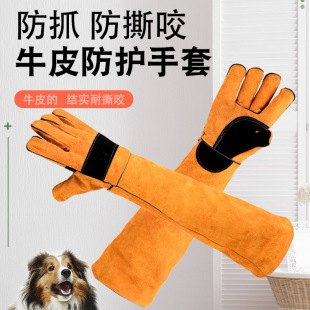 Anti-dog bite cat scratch dog training thickened gloves animal pet bath cleaning massage gloves for men and women