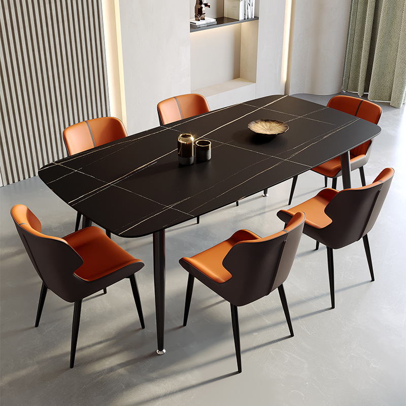 Silla de comedor Silla de mesa de comedor de lujo ligera para el hogar Silla de respaldo moderna simple italiana Silla de paquete suave comercial de hotel de ocio