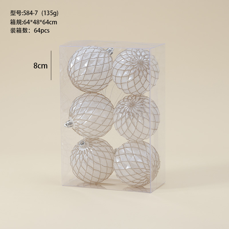 Champagne de alta gama traje blanco caja de regalo bola de Navidad decoración de árbol de Navidad colgante colgante bola pintada bola transparente