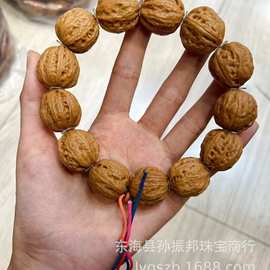 门头沟天然野生小核桃手串手持京八棱矮桩磨盘大肚秋子核桃手串
