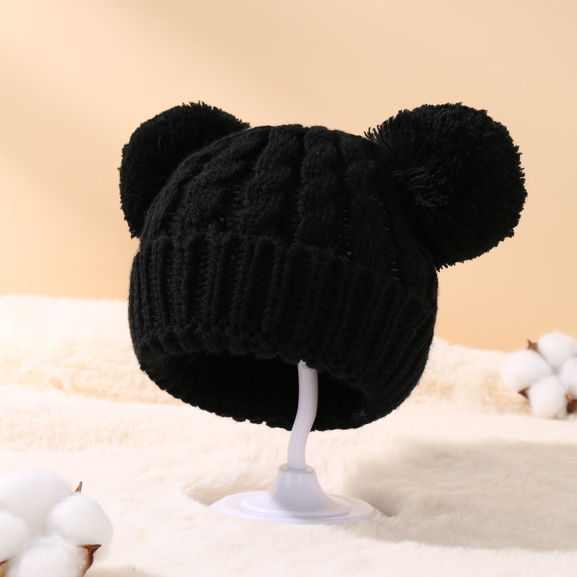 Jacquard Design Fashion Style Children Unisex Fashion Solid Color Jacquard Wool Cap