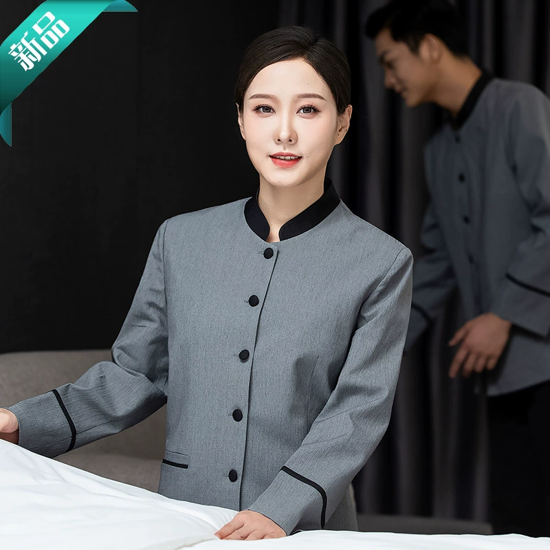 Чистка рабочей одежды костюм с длинным рукавом женский отель гостевая комната больницы уборка AP собственности уборщик тетя осенне-зимняя одежда толстая