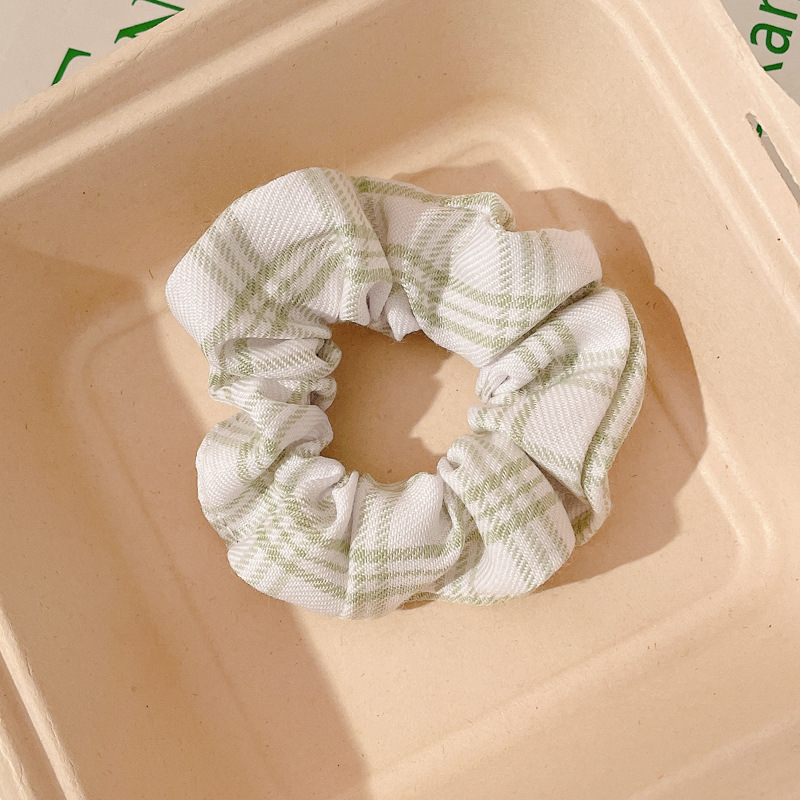 Pequeño, fresco y dulce, lazo para el cabello de intestino grueso, linda cuerda para el cabello a cuadros, atmósfera coreana, cuerda para el cabello, tocado de goma