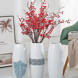 景德镇陶瓷落地花瓶大号客厅欧式插花干花装饰摆件富贵竹水培