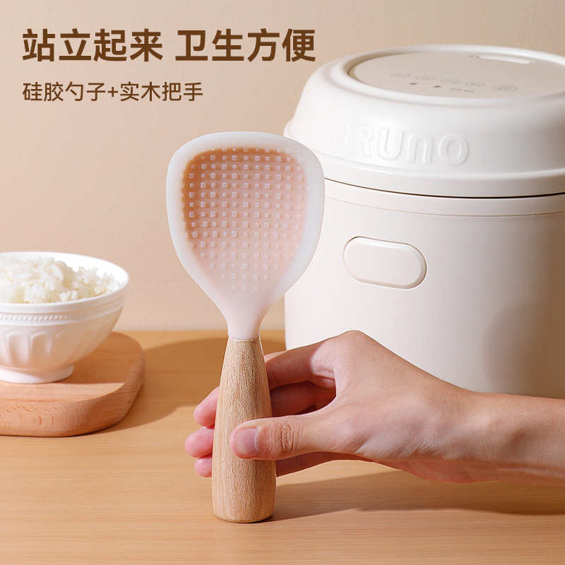 食品级硅胶饭勺不粘米饭不沾铲子防烫电饭煲专用可站立盛饭勺家用|undefined