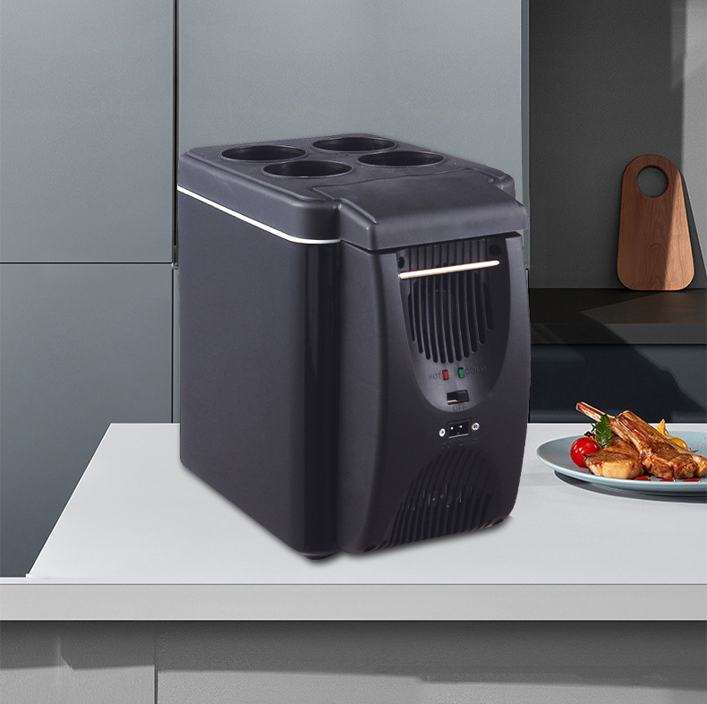 6L portable car refrigerator, small mini cooling unit, mini refrigerator, car cooler box, bicycle model hot and cold box