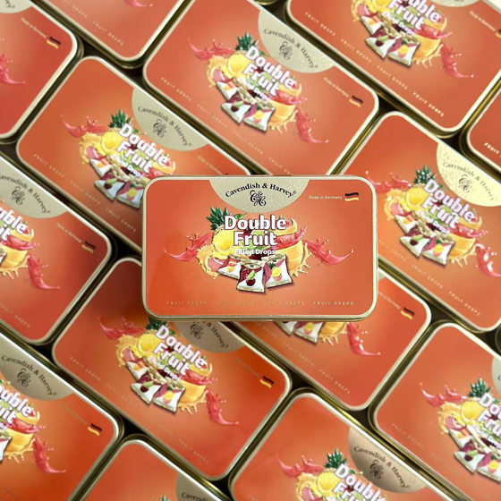 German Jiayun Sugar Mixed Fruit Flavor Hard Candy Wedding Candy Wholesale Imported Snacks Accompanying Gift Carton Iron Box Packaging