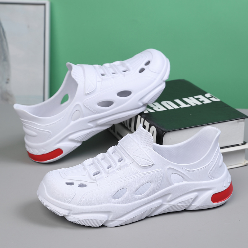 홀 신발 남자 여름 할로우 미끄럼 방지 탈취제 두꺼운 단독 플러스 사이즈 샌들 남자 해변 스포츠