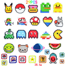 新款马赛克像素卡通刺绣电脑绣花diy补丁儿童服装布贴现货直销