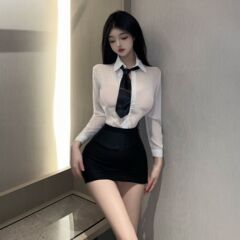 Sexy lingerie, female tight-fitting butt-covering secretary uniform, tempting female suit, nightclub spandex 1001, sexy sleeping