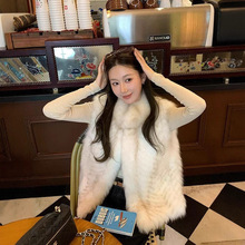 真毛松间明月车条狐狸毛皮草马甲女短款显瘦2025新款毛毛外套年轻