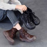 以一 Martens, летние дышащие повседневные ретро летние ботинки на платформе