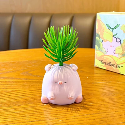 Wood Fish Panda Car Pendant Car hanging - cute-pet-evergreen-series-ornaments-piggy-opp-bag-packaging