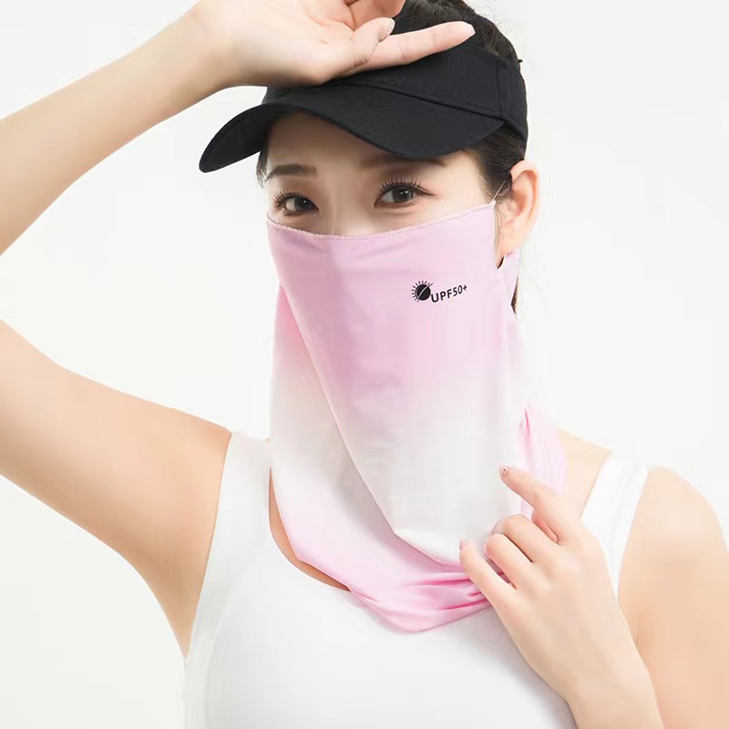 Máscara solar para mujeres verano anti-UV helado cool cuello para montar al aire libre protector de cuello protector de la cara colgando toallas faciales