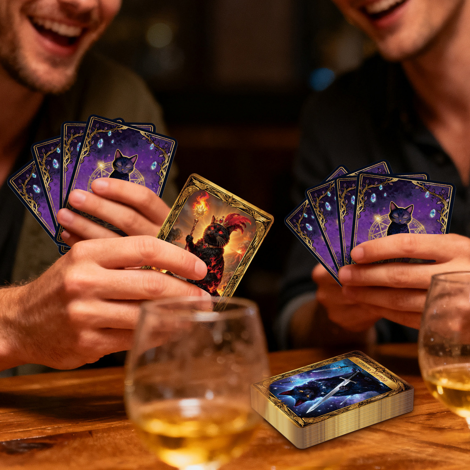 Whimsical Cat Tarot Card Game Mysterious Immersive Board Deck_voghion.com