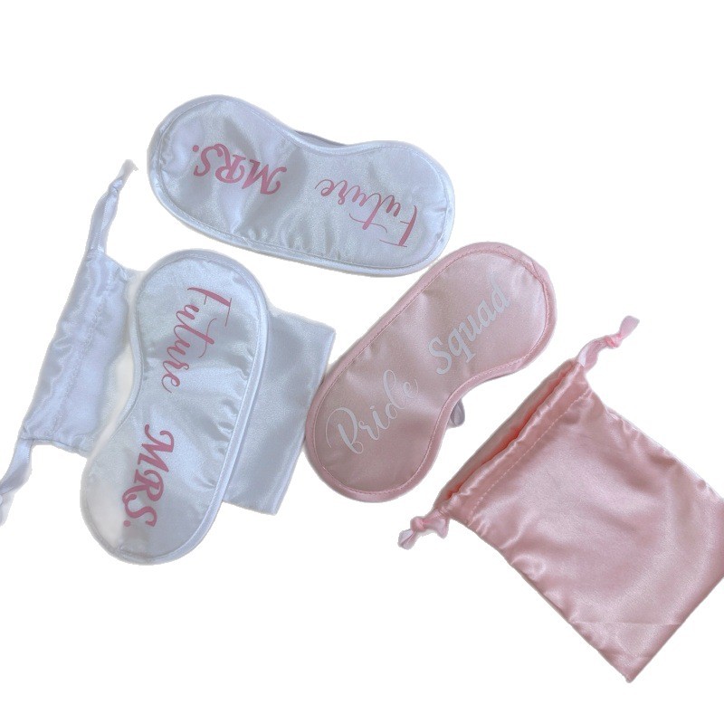 Máscara de ojo nupcial dama de honor regalo de boda bolsa de almacenamiento sombreado traje transpirable fabricante de máscara de ojo de regalo de aviación en stock