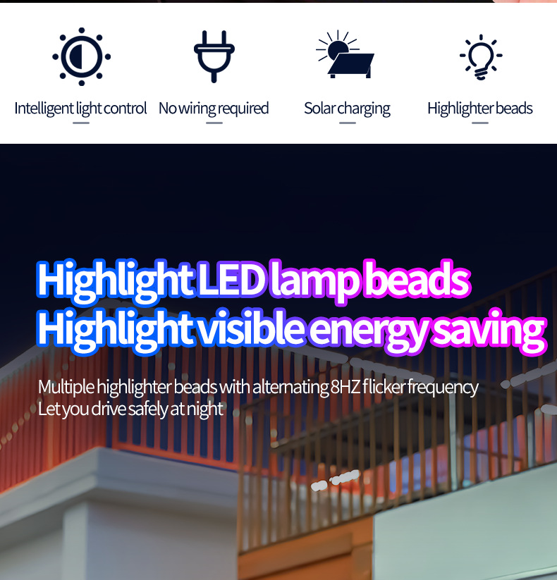 Cross-Border Solar-Powered Led Car Lights, Radar Cover Laser Lights, Vehicle-Mounted Warning Lights, Remote-Controlled Colorful Car Modification Lights