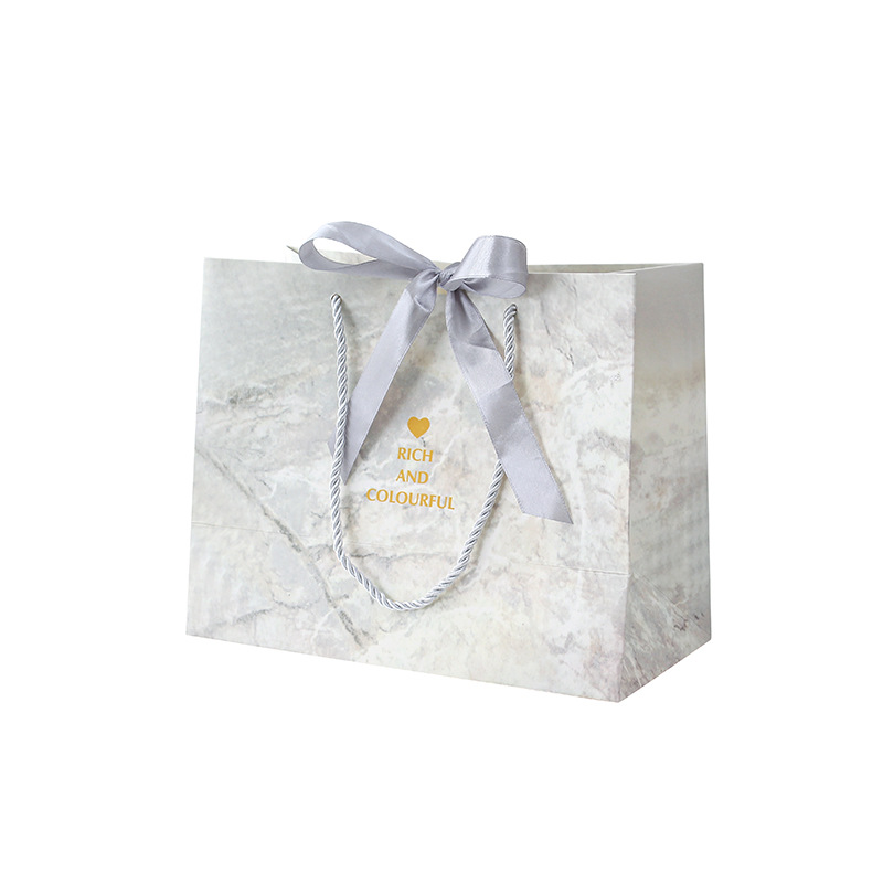 Cross-Border Manufacturers Wholesale In-Stock Marble-Patterned Handbags, Clothing Bags, Gift Bags, and Takeaway Paper Bags