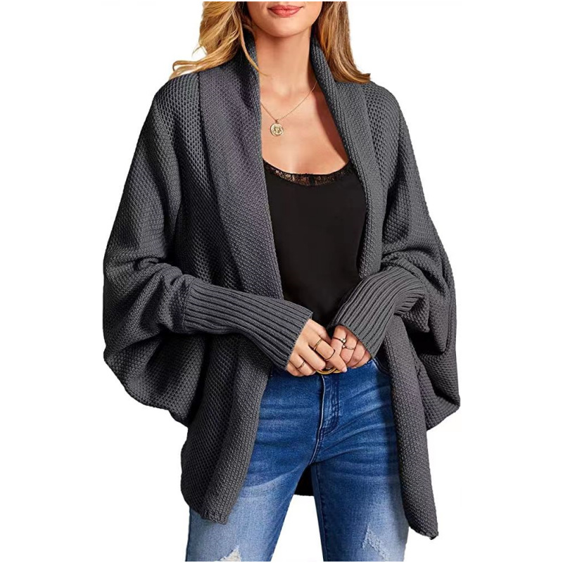 Europa y América transfronteriza Amazon AliExpress de punto chal suéter Batwing manga más tamaño de punto cardigan suéter abrigo