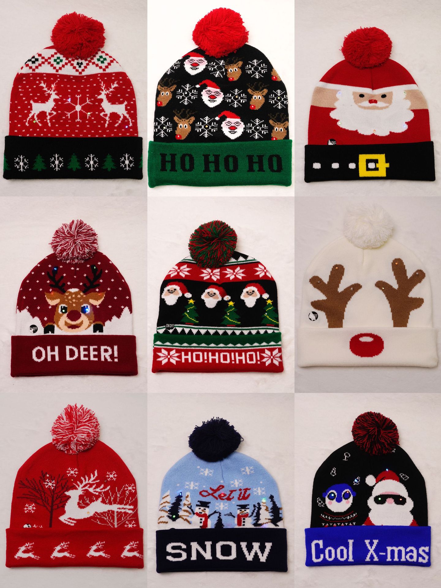 Unisex IG Style Santa Claus Snowman Elk Eaveless Wool Cap display picture 2